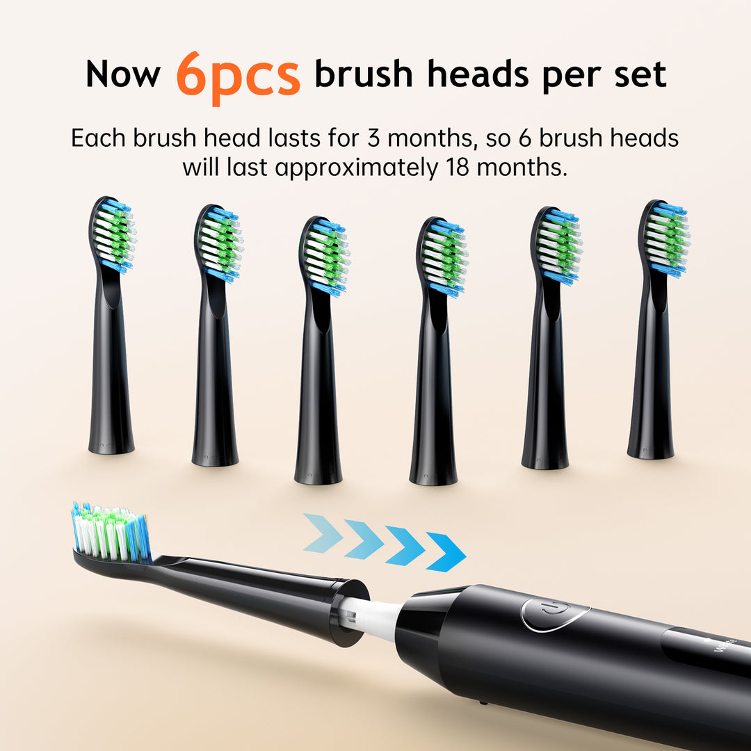 Fairywill Electric Toothbrush for Adults, Sonic Rechargeable with 6 Br