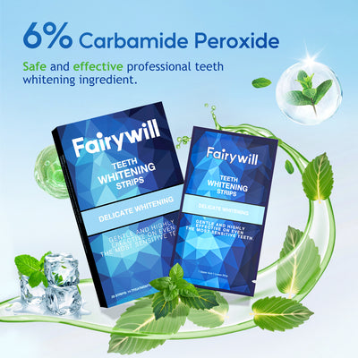 Fairywill Teeth Whitening Strip Kits,21 Sensitive and 4 Super Whitenings, 50pcs Strips Available 25Treatments,Effective Removes Stains, Non-Slip Whiter Gentle and Safe