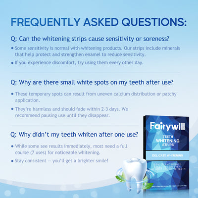 Fairywill Teeth Whitening Strip Kits, 28 Strips for Sensitive Teeth Available 14Treatments,Effective Removes Stains, Non-Slip Whiter Gentle and Safe