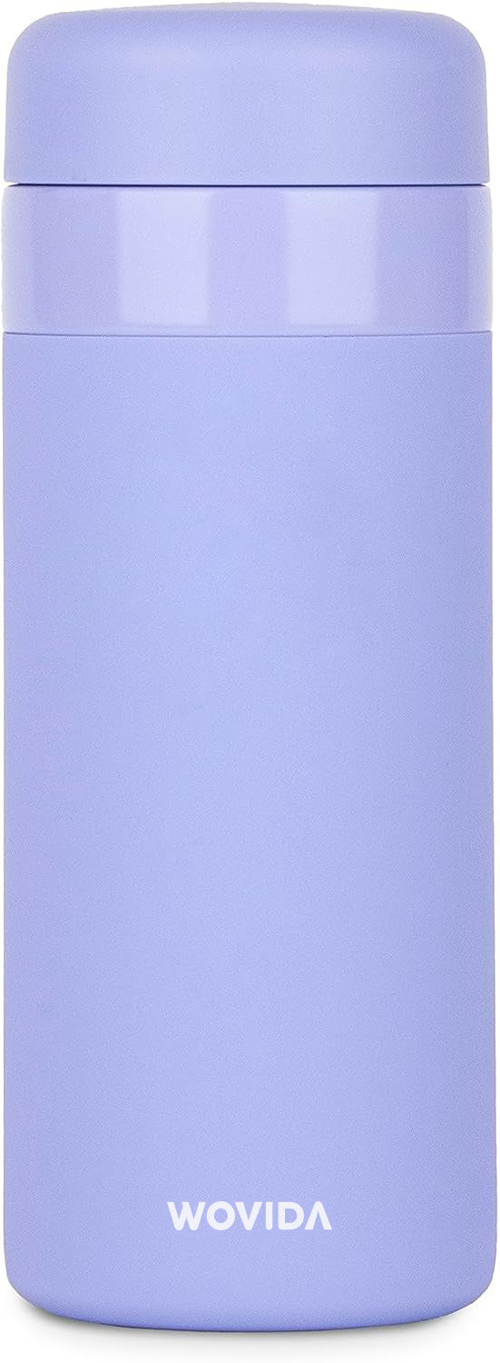 Wovida Insulated Water Bottle, 16oz Lavender, Vacuum Insulated Stainless Steel with Ceramic Coating, Leak Proof, Dishwasher Safe