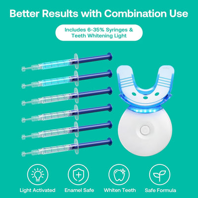 Fairywill Super Whitening Kit for Sensitive Teeth,10Mins Fast Whitening with LED Accelerator light, 4*3ml Whitening Gel and 2*3ml Anti-Sensitive Gel, Safe and Fast and Gentle Teeth Whitening