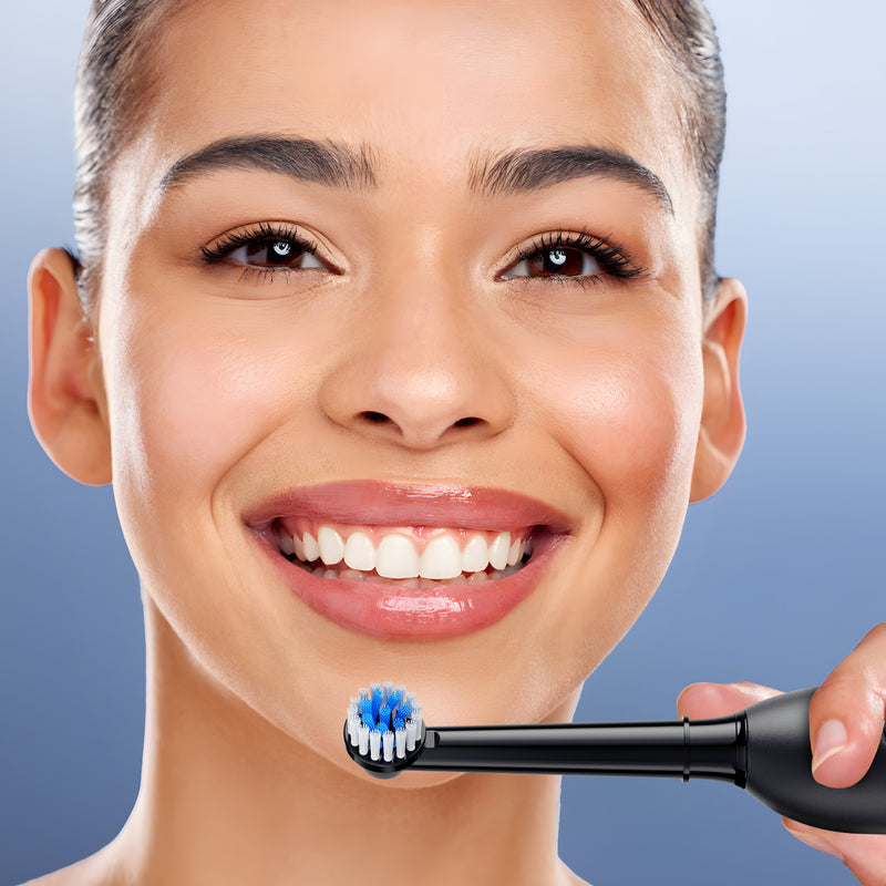 Fairywill Rotating Electric Toothbrush for Adults, Rechargeable Spin Ultrasonic Toothbrush with Plug-in Charging,4 Brush Heads, Black