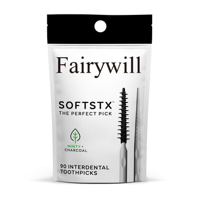 Fairywill Soft-Picks Original, Easy to Use Dental Picks for Teeth Cleaning and Gum Health, Disposable Interdental Brushes with Convenient Carry Case, Dentist Recommended Dental Floss Picks, 100ct