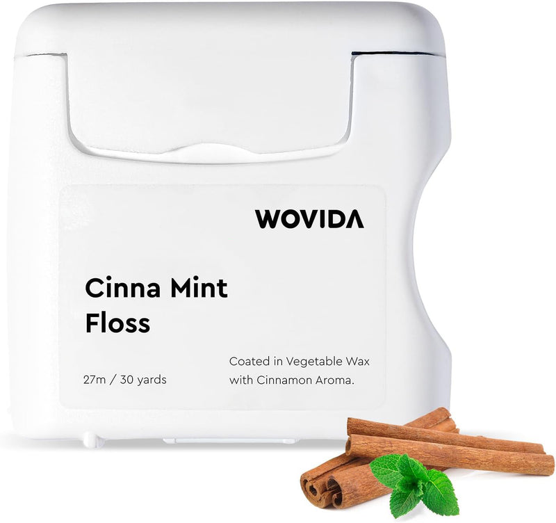 Wovida Mint Woven Dental Floss, Made from Natural Vegetable Wax, Teflon-Free, 30 Yards of Waxed Floss (Pack of 1)