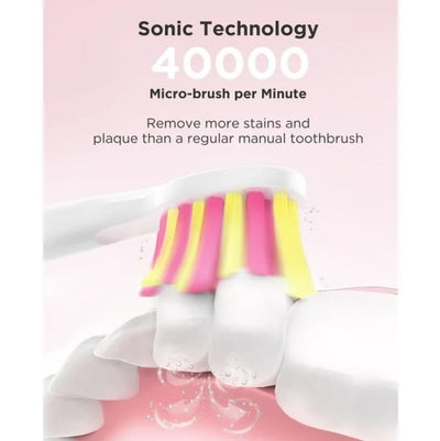 Sonic Electric Toothbrush Rechargeable, 5 Modes with Smart Timer, 30 Days Battery Life for Adults Cleaning, Pink