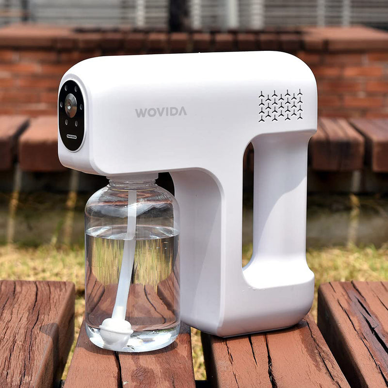 Wovida Portable Cordless Handheld Nano Mist Sprayer Fogger ULV Atomizer for Home, Office, School, or Garden (White)