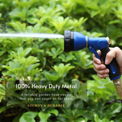 Fairywill Garden Hose Nozzle Sprayer with THUMB CONTROL ON OFF VALVE - 10 Spray Pattern Perfect Garden Water Hose Sprayer Nozzle for Outdoor - Hose Head Attachment Gun Handle Nozzles