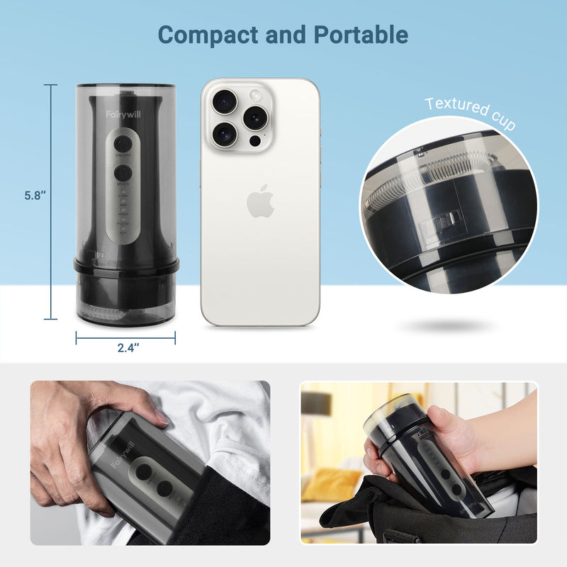 Fairywill Water Dental Flosser Cordless for Teeth: Portable Oral Irrigator Rechargeable Collapsible Travel Teeth Cleaner, 5 Modes with DIY, 6 Jet Tips, IPX7 Waterproof for Teeth Cleaning