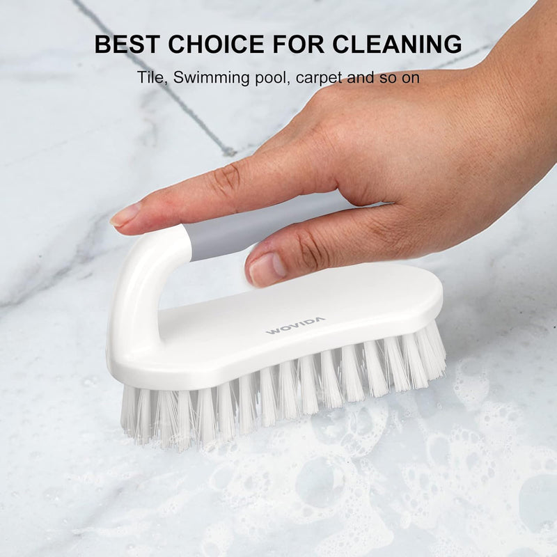Wovida Scrub Brush, Heavy-Duty Scrub Brushes for Cleaning with Stiff Bristles Cleaning Brush for Shower, Bathroom, Carpet, Kitchen and Bathtub Scrubber - 2 Pack