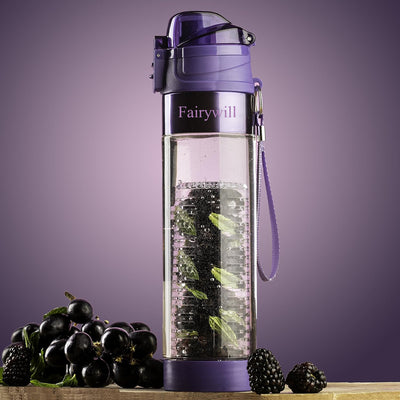 Fairywill Fruit Infuser Water Bottle, 24 oz