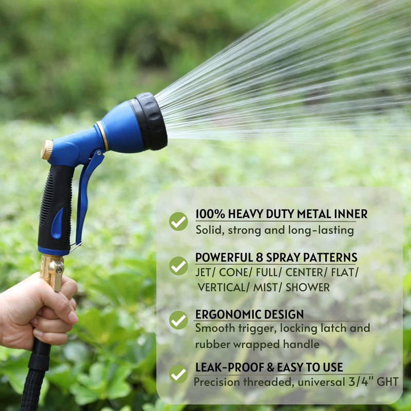 Fairywill Garden Hose Nozzle Sprayer with THUMB CONTROL ON OFF VALVE - 10 Spray Pattern Perfect Garden Water Hose Sprayer Nozzle for Outdoor - Hose Head Attachment Gun Handle Nozzles