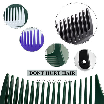 Fairywill 12 Pieces Hair Combs Set Pocket for Women and Men, Fine Dressing Comb,Plastic (Black)