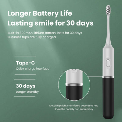 Fairywill Electric Toothbrush, Upgrade Split Combination Toothbrushes, Sonic Rechargeable Power Toothrush for Adults with 4 Brush Heads, 5 Modes and 2 Minutes Build in Smart Timer, Black & White