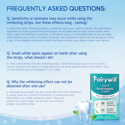 Fairywill Teeth Whitening Strip Kits,28 Strips for Cocounut Delicate and 14 Menthol Express Whitenings, 42pcs Strips Available 21Treatments,Effective Removes Stains, Non-Slip Whiter Gentle and Safe