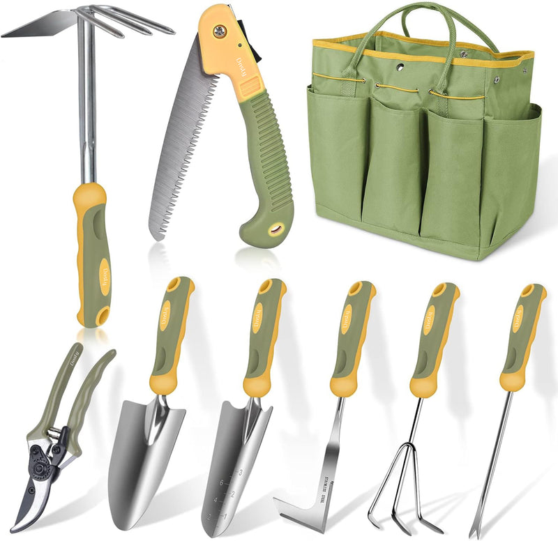 Dnsly Gardening Tool Multi-pieces Set, Stainless Steel Garden Tools with Storage Bag