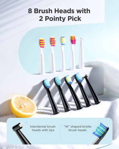 Fairywill Rechargeable Sonic Electric Toothbrush Dual Pack