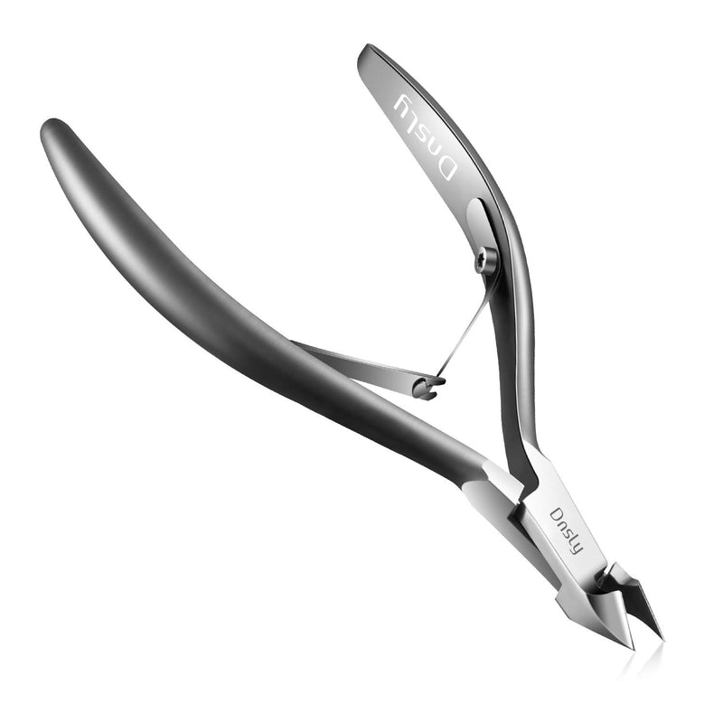 Dnsly Professional Cuticle Nippers, Pedicure Manicure Tools, Cuticle Remover Scissors for Fingernails and Toenails, Black