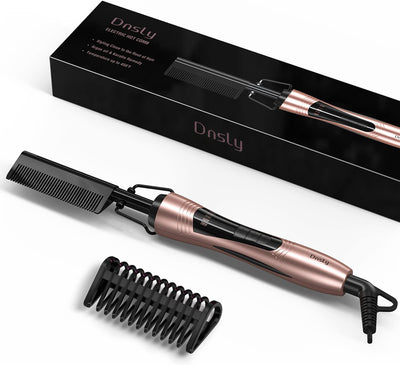 Dnsly Electric Hair Straightener, Hot Comb Pressing Straightener for Women Hair