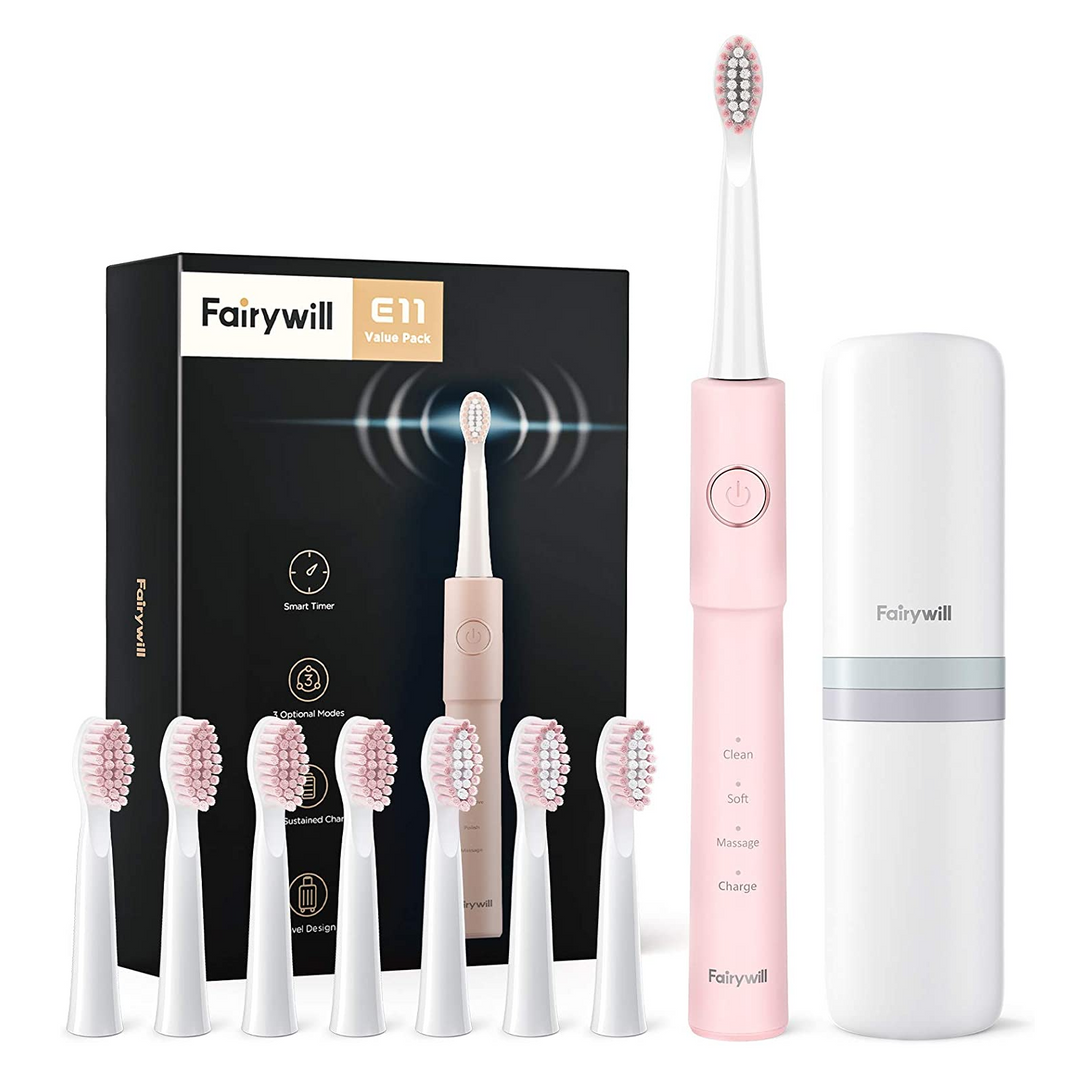 Fairywill E11 電動歯ブラシ 本体 Fariywill E11 Sonic Electric Toothbrush with 8 Bursh Heads