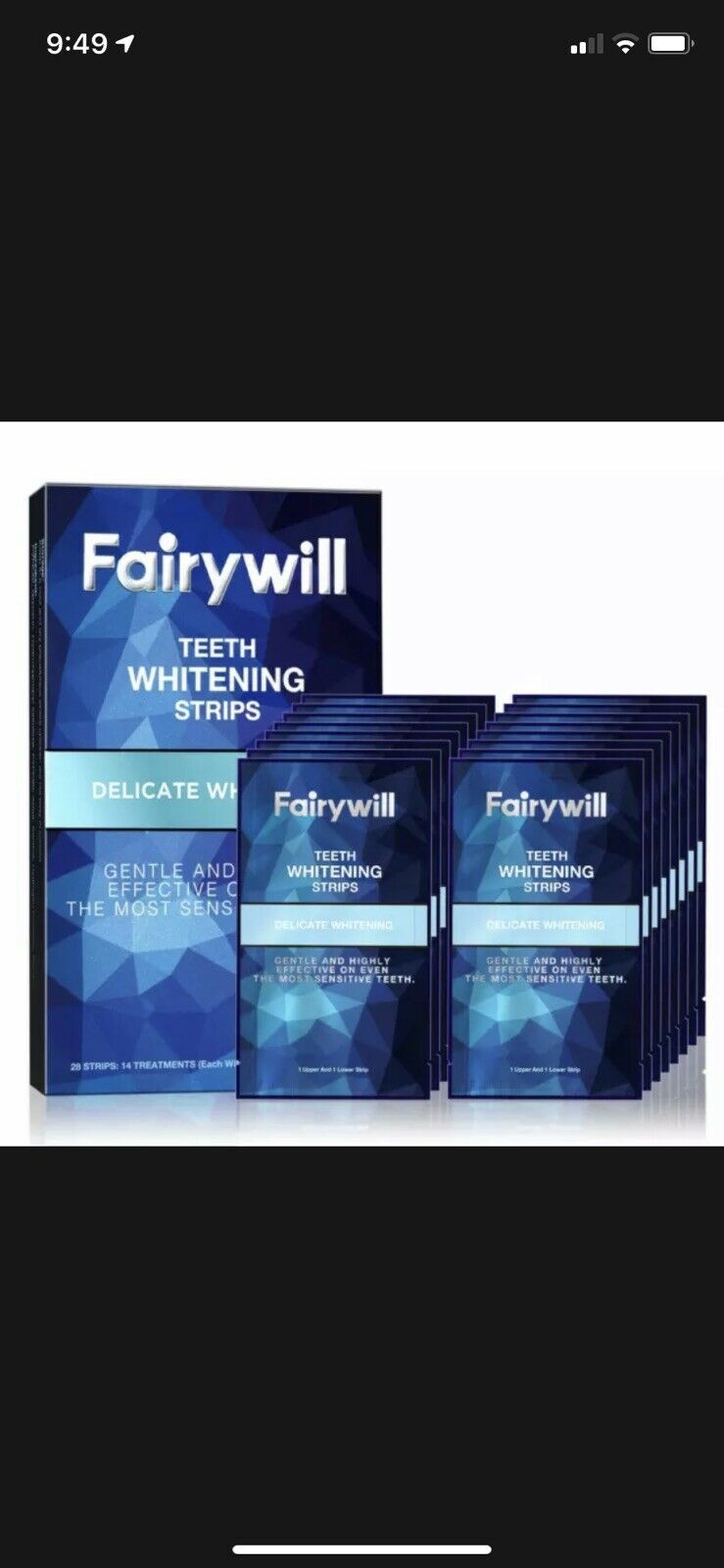 28 Fairywill Teeth Whitening Strips for Sensitive Teeth Dental Whitener Strips