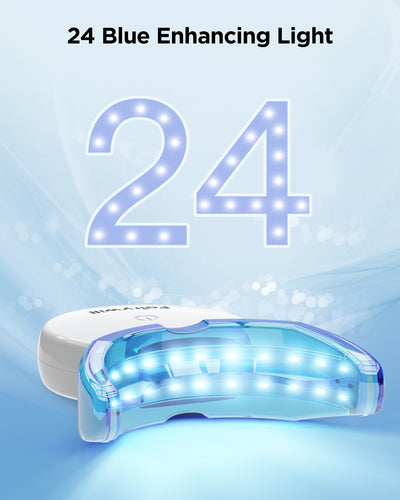 Teeth Whitening Strips with Rechargeable Whiten LED Light 28 Pcs Express White Strips Enamel Safe for Sensitive Teeth - Fairywill