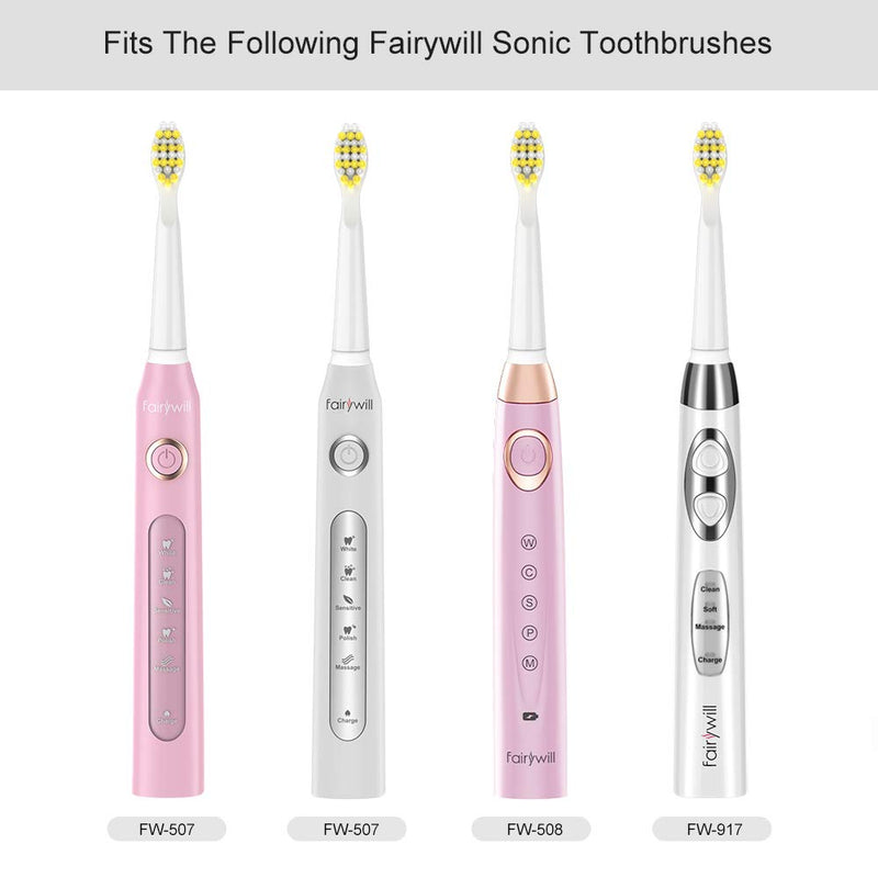 Fairywill Hard Electric Toothbrush Brush Head x 4, FW-05
