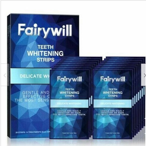 Fairywill Teeth Delicate Whitening Strips Pack of 28 Whitener for 14 treatments