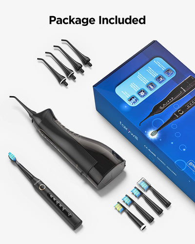Fairywill 5020E Water Flosser And 507 Toothbrush Combo, Teeth Cleaner Set