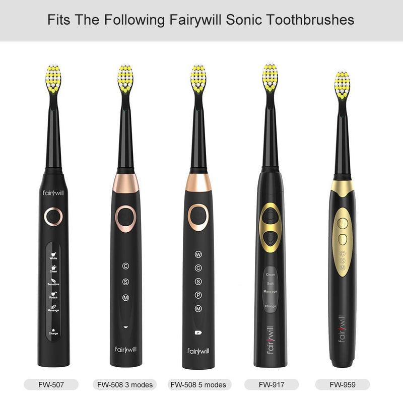 Fairywill Hard Brush Heads x4, FW-06