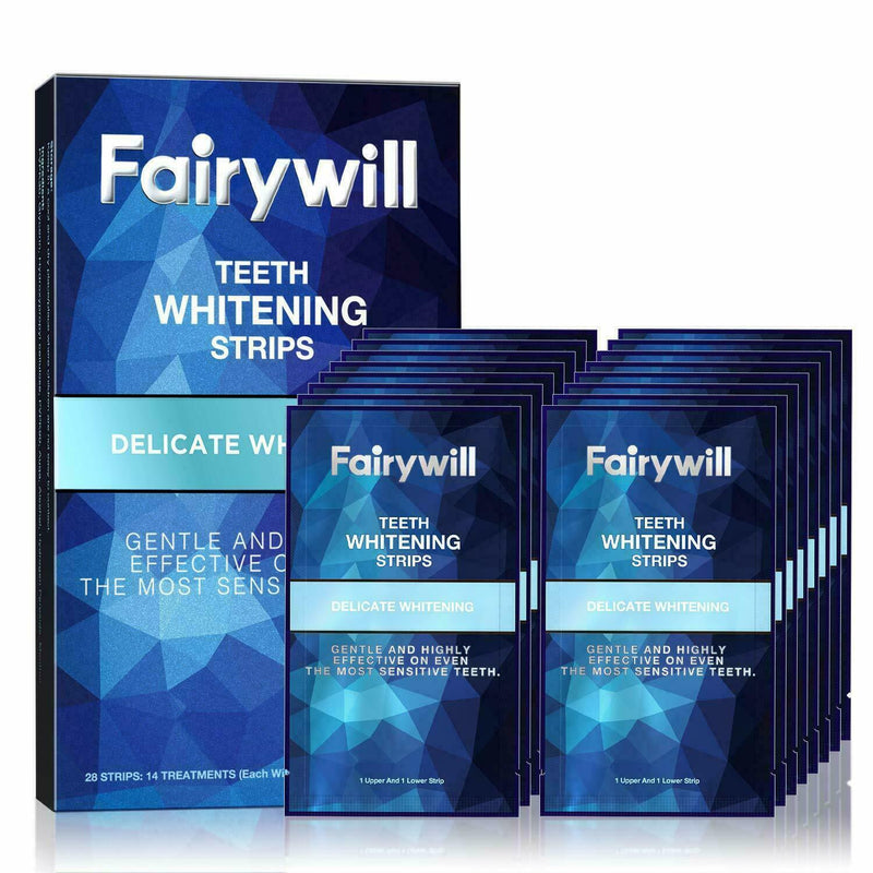 28 Fairywill Teeth Whitening Strips for Sensitive Teeth Dental Whitener Strips