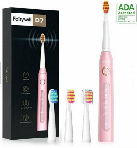 Fairywill Sonic Electric Toothbrush D7 with 5 Modes 4 Brush Heads Waterproof