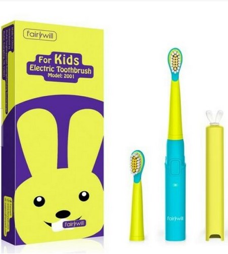 Fairywill Kids Electric Toothbrush W/ 3 Modes, 2 Soft Heads for Kids Ages 3+