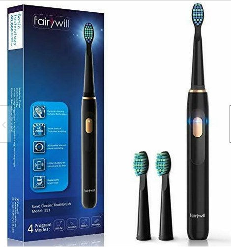 Fairywill FW-551 Sonic Electric Toothbrush IPX7 Waterproof 4 Modes USB Charging