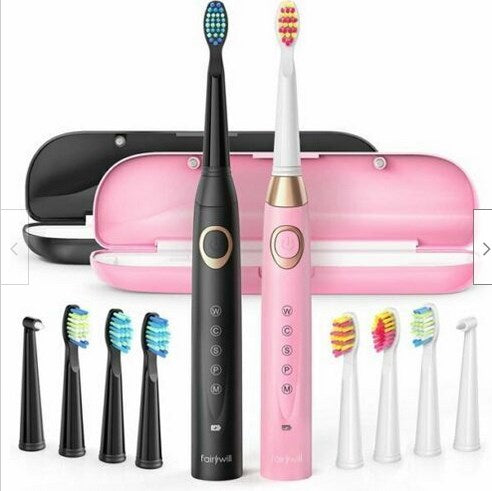 Fairywill Rechargeable Sonic Electric Toothbrush Dual Pack Couple Gift