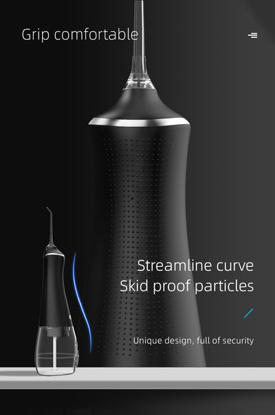 Fairywill Cordless Water Flosser, Portable Oral Irrigator Teeth Cleaner with 5 Modes, 300ML Rechargeable Electric Oral Hygiene Flossing for Travel & Home, Black