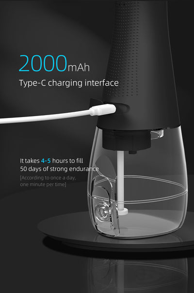 Fairywill Cordless Water Flosser, Portable Oral Irrigator Teeth Cleaner with 5 Modes, 300ML Rechargeable Electric Oral Hygiene Flossing for Travel & Home, Black