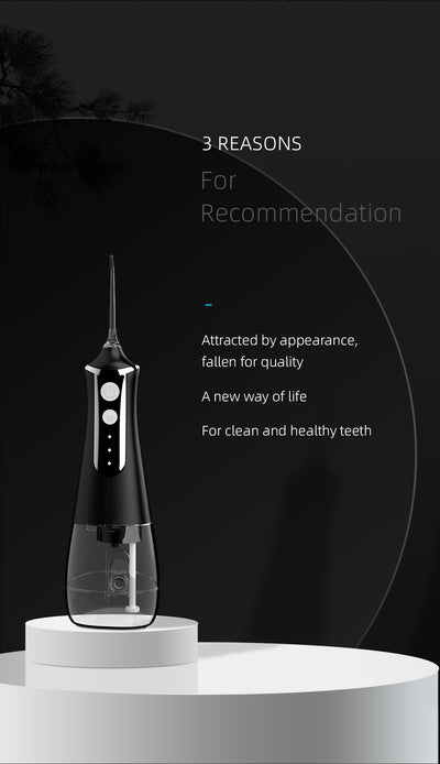 Fairywill Cordless Water Flosser, Portable Oral Irrigator Teeth Cleaner with 5 Modes, 300ML Rechargeable Electric Oral Hygiene Flossing for Travel & Home, Black