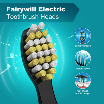 Fairywill Hard Brush Heads x4, FW-06