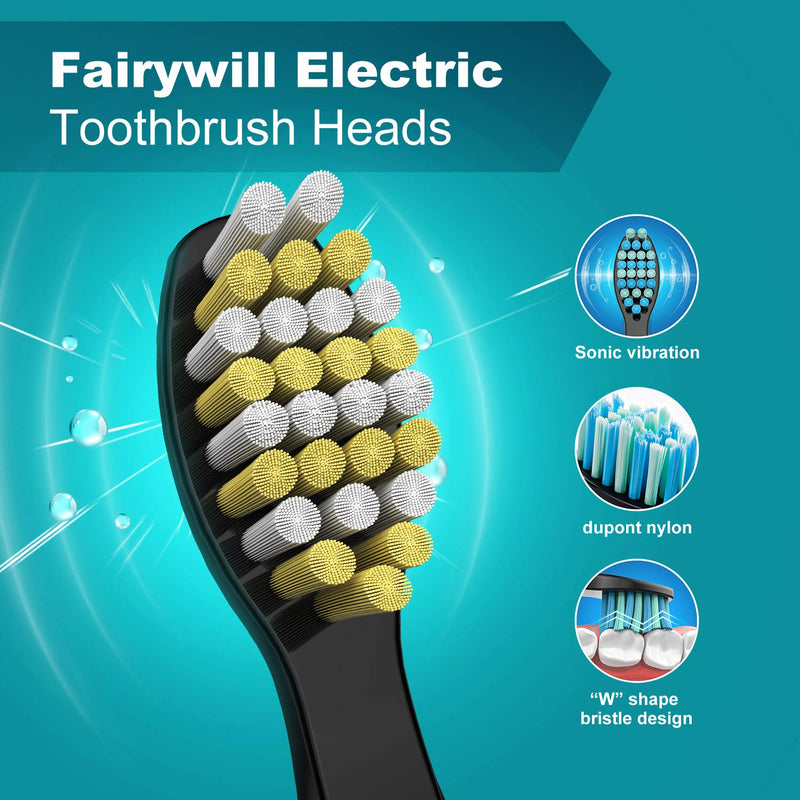 Fairywill Hard Brush Heads x4, FW-06