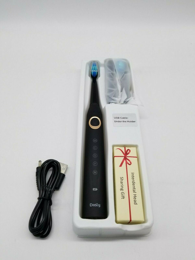 Dnsly Sonic Rechargeable Electric Toothbrush 5 Modes 3 Tips