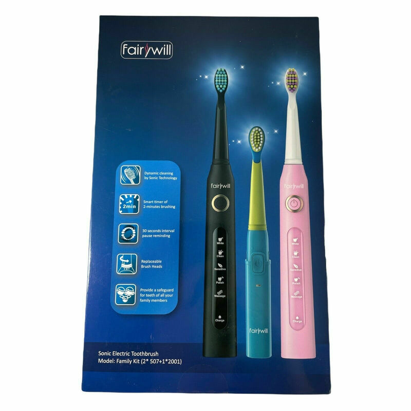 Whitening Sonic Electric Toothbrush Family Set with 10 Brush Heads,Rechargeable