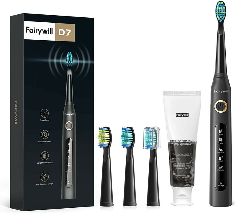 Fairywill Sonic Toothbrush,Electric Sonic Toothbrush with 5 Modes 4 Hours Charge